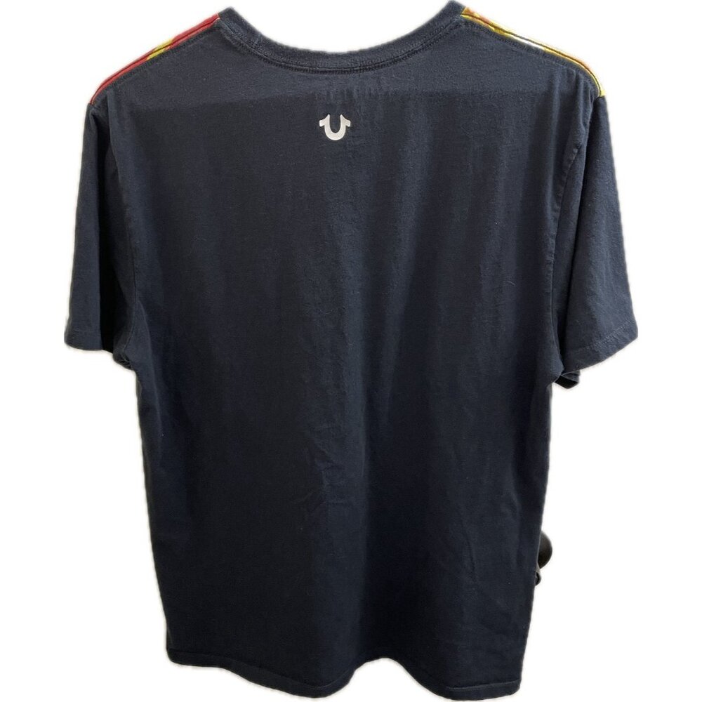 True Religion Shirt Mens Large Black Sunset City Allover Print Los Angeles Retro - Picture 3 of 9